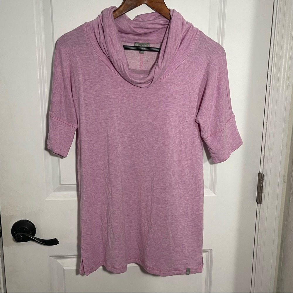 T by Talbots pink cowl neck top size XS